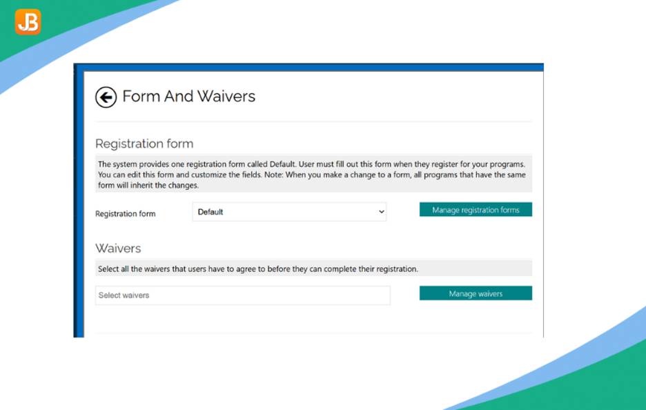 Customizable registration forms for summer camps