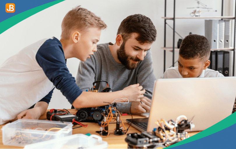 STEM project-based learning with students engaging in hands-on activities