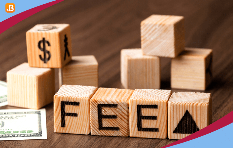 The word "Fee" with cash placed beside it