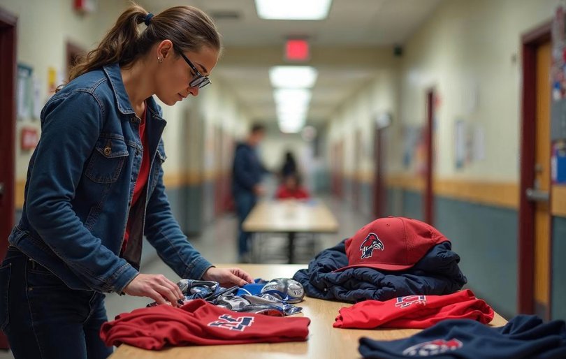 A booster club volunteer organizing team gear and spirit wear, distinct from a general school PTO